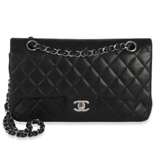 Chanel Black Quilted Lambskin Medium Classic Double Flap Bag