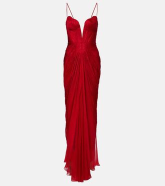 Maria Lucia Hohan Cecilia draped silk gown
