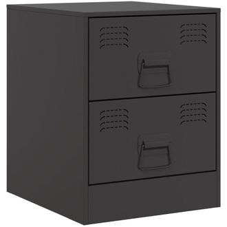 vidaXL Comodino Nero 34,5x39x44 cm in Acciaio - Vidaxl