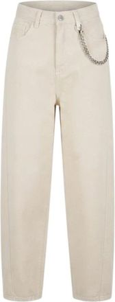 Ermanno Scervino Wijde broek - Dames - Loose Fit Jeans - Beige - 2XS - Jeans