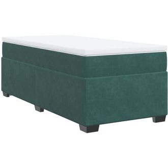 vidaXL Cama Box Spring Con Colch&oacute;n Terciopelo Verde Oscuro 80x200 Cm Vidaxl