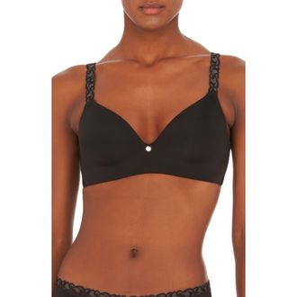 Natori Pure Luxe Wireless Contour Bra in Black at Nordstrom, Size 32C