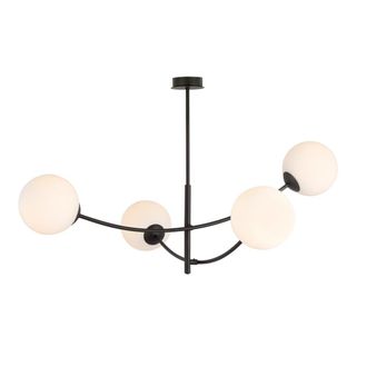Wonderlamp L&aacute;mpara colgante estilo moderno con dos barras y 4 esferas blancas
