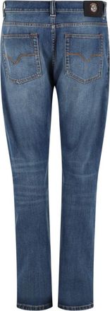 Versace Stretch Cotton Denim Jeans - Blue