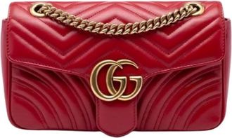 Gucci Pre-owned Shoulder Bags, female, Red, Size: ONE SIZE Pre-owned Quilted Shoulder Bag