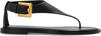 Balmain Anthem Flat Toe-Post Sandalen - Dames - Sandalen - Zwart - 37 EU - Leer - Schoenen