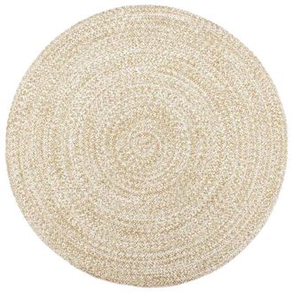 vidaXL Vidaxl - Alfombra Hecha A Mano De Yute Marr&oacute;n Y Blanco 210 Cm