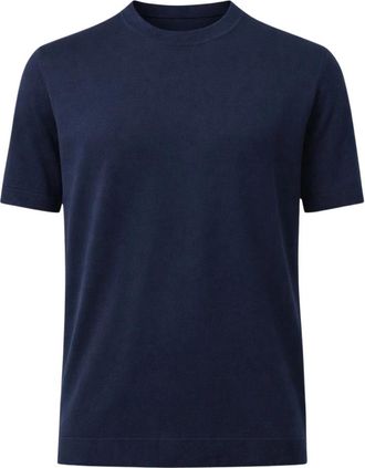 Daniele Fiesoli Ronde hals gebreid - Heren - Ronde hals truien - Blauw - 2XL - Katoen - Truien & Vesten
