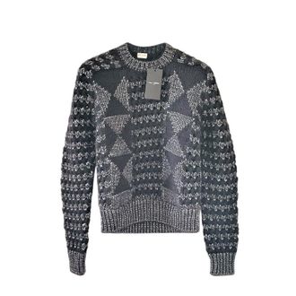 Saint Laurent Lurex Knit Mohair Wool Blend Jumper Size S