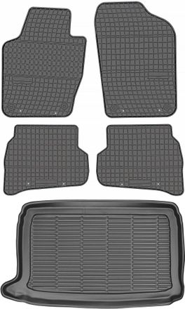 OEM Volkswagen Polo V Hatchback De 2009-2017 Set - Alfombrillas De Goma Para Coche + Alfombrilla Para Maletero