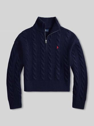 Polo Ralph Lauren Regular Fit Troyer aus Woll-Mix in Marine, Gr&ouml;&szlig;e XXL