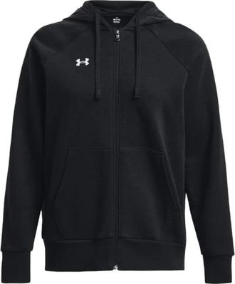 Under Armour Rival Fleece Hoodie Full Zip - Dames - Sportshirts - Zwart - M - Katoen - Fitness