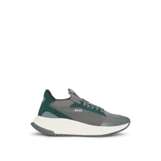 HUGO BOSS Mens Ttnm Evo Trainers With Signature Detailing in.Open Green - Size UK 7