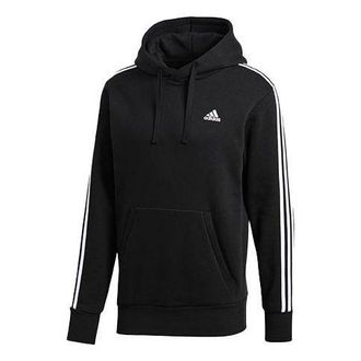 adidas Fleece Lined Stay Warm hooded Drawstring Pullover Black BR3588