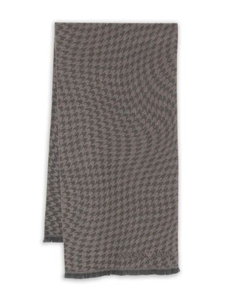 Emporio Armani houndstooth wool scarf - Neutrals