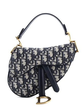Dior Saddle Handbag Oblique Canvas Mini shoulder bag - Blu