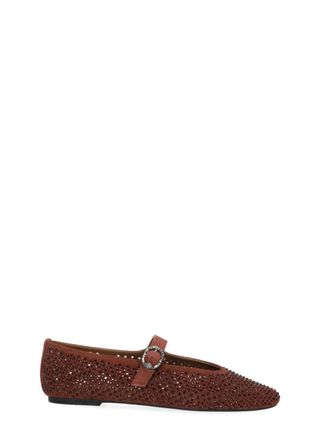 Kurt Geiger Burgundy Mayfair Rhinestone Perforated Flats