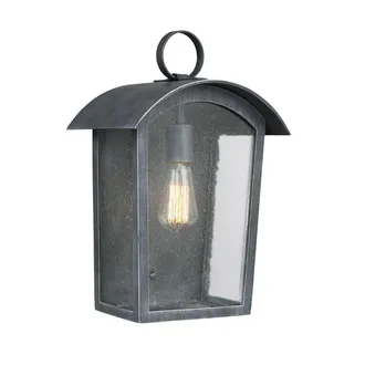 Loops Outdoor IP44 1 Bulb Wall Light Lantern Ash Black LED E27 60W d00764
