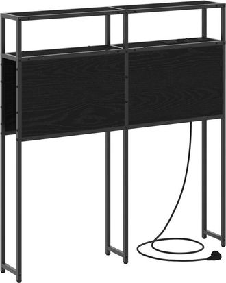 vidaXL Storage Headboard Wall-mounted Black oak 100 cm Engineered wood Vidaxl