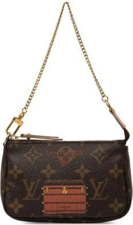 Louis Vuitton Pre-owned Mini Pochette Accessoires - Dames - Vintage Handtas - Bruin - ONE Size - Leer - Vintage