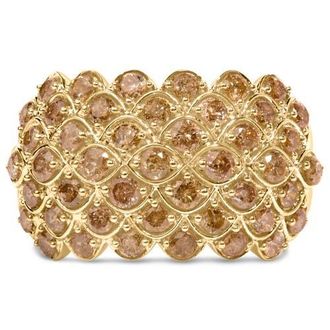House of Brilliance 10K Yellow Gold 2.0 Cttw Brown Diamond Teardrop Design Cocktail Ring at Nordstrom, Size 7