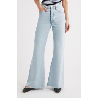 Frame Denim The Lax Frayed High Waist Flare Jeans in Wisp Raw Fray at Nordstrom Rack, Size 26