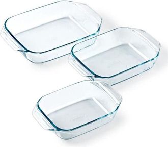 Pyrex Lot De 3 Plats A Four - Pyrex - Verre - Rectangulaire - Irr&eacute;sistible - 20-25-28 Cm