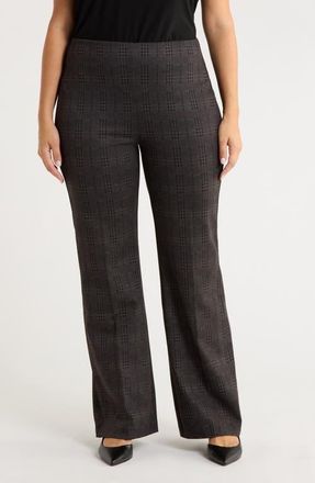 Lyssé Plaid High Waist Ponte Knit Pants in Americano Plaid at Nordstrom, Size 1X