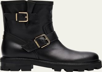 Jimmy Choo London Youth II Leather Short Biker Boots