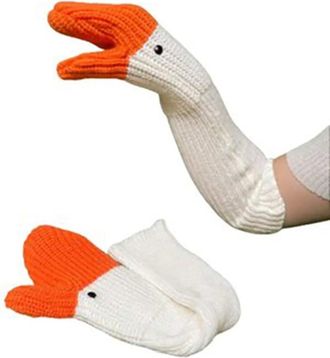 Generic Knitted Gloves Outdooor Soft Mitten Warm Haling Hands Full Finger Gloves for Winter(White Long)
