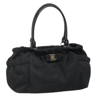Ferragamo Pre-owned Nylon handbags - Dames - Vintage Handtas - Zwart - ONE Size - Nylon - Vintage