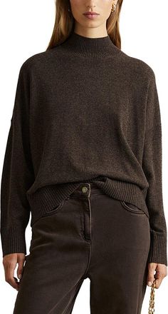 Reiss Alicia Knitted Funnel Neck Wool-Blend Top