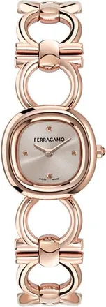 Ferragamo Double Gancini Bracelet Watch, 25mm in Ip Rose Gold at Nordstrom