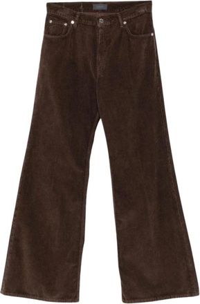 Haikure Wijde broek - Dames - Wijde Broeken - Bruin - W26 - Katoen - Broeken