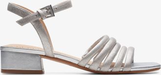 Clarks Womens Seren25 Part Silver Metallic Sandals - Size UK 7