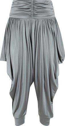 Balmain Pleated Fluid Jersey Shiny Pants