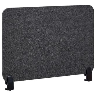 Beliani Panel Separador Ac&uacute;stico Escritorio Pet Tapizado En Tela 80 X 50 Cm Gris Oscuro Split