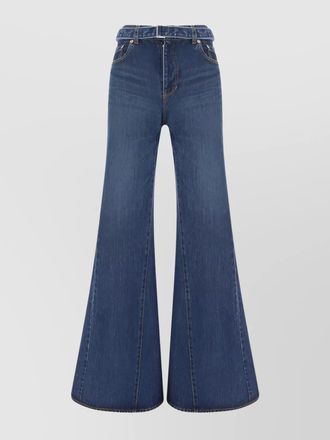 sacai denim mid-rise flared jeans