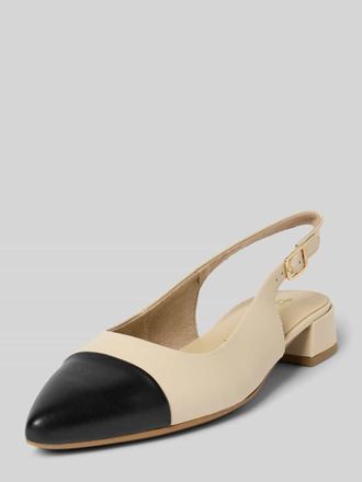 Tamaris Tamaris Ballerinas aus Leder mit Blockabsatz in Offwhite, Gr&ouml;&szlig;e 39