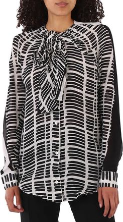 Atlein Ladies Black Georgette Shirt, Brand Size 36 (US Size 2)