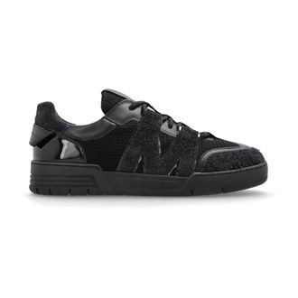 Moschino Sneakers, male, Black, Size: 11 US Mesh Calfskin and Suede Trainers
