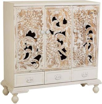 Wanderlust Deco Aparador de madera blanco 115x43x110