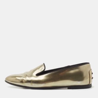 Tod's Tods Metallic Leather Smoking Slippers