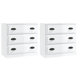 Berkfield Home Sideboards 2 pcs High Gloss White Engineered Wood