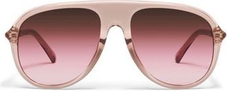 Quay Chart Topper 54mm Aviator Sunglasses in Doe/Rouge Glow at Nordstrom