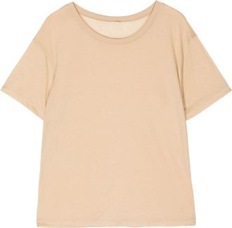 BASERANGE round-neck jersey t-shirt - women - Bamboo Lyocell - L - Neutrals