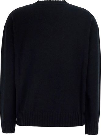Fabiana Filippi Womens Sweater Round Neck Black Wool Tops Top