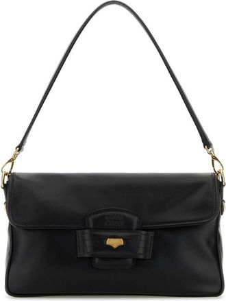 Miu Miu Black Leather Penny Shoulder Bag