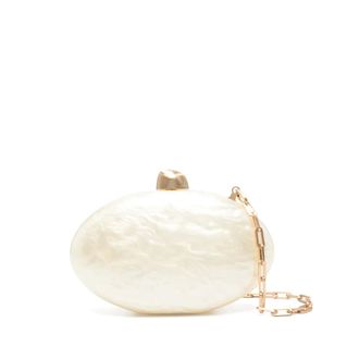 Cult Gaia Clutches, female, Beige, ONE SIZE, Chain-link Shoulder Bag with Clasp