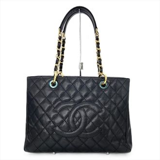 Chanel Black Grained Calfskin Tote Bag (Pre-Owned)